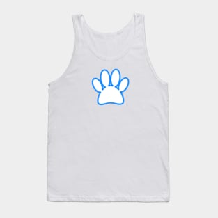 Blue Chalk Line Dog Paw Print Tank Top